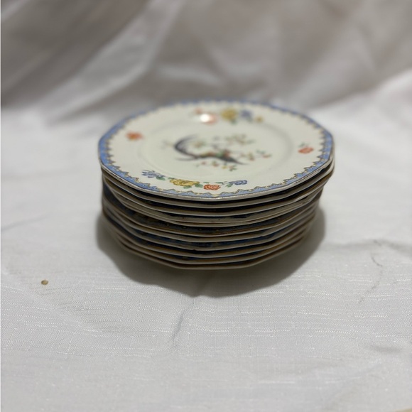 Vintage Floral Porcelain Dessert Plates - Set of 11 - Picture 2 of 6